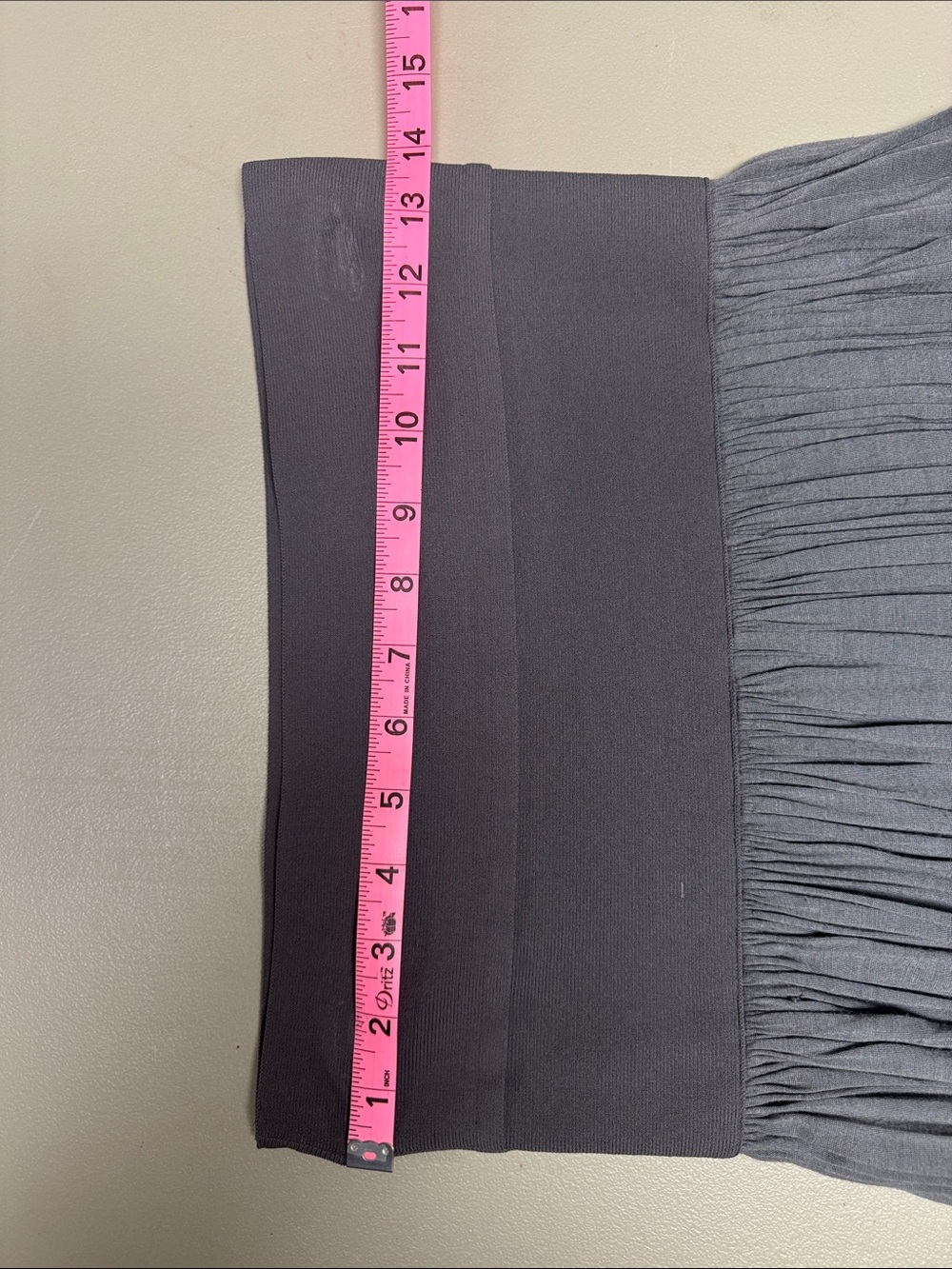 Elegant Grey Pleated Women's Dress - Picture 10 of 13
